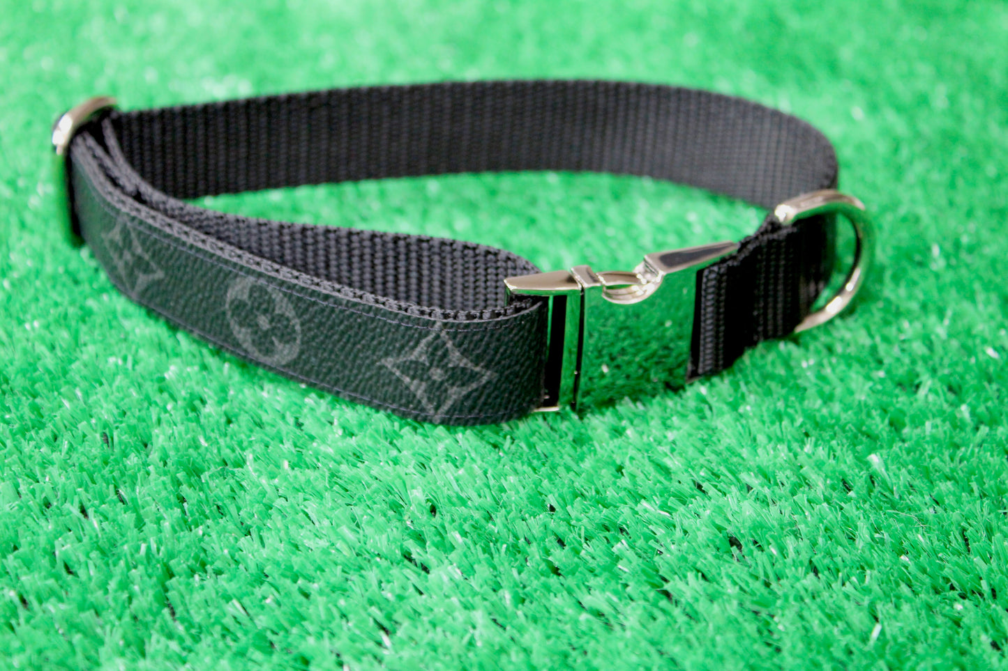 Dog Collar with Repurposed Monogram Eclipse LV