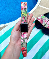 Repurposed Pink Gucci Blooms Apple Watchband