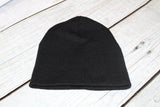 Black Beanie with Repurposed LV