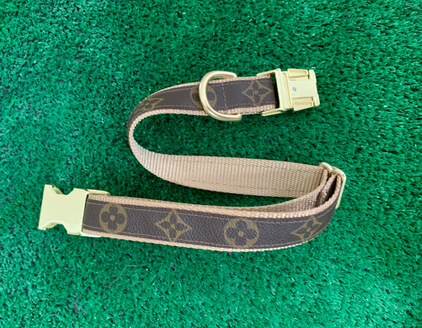 Louis Vuitton Monogram Canvas and Leather Dog Collar XS For Sale