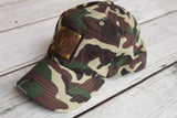 Camo Baseball Hat with Repurposed LV