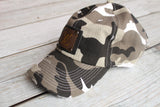 Camo Baseball Hat with Repurposed LV